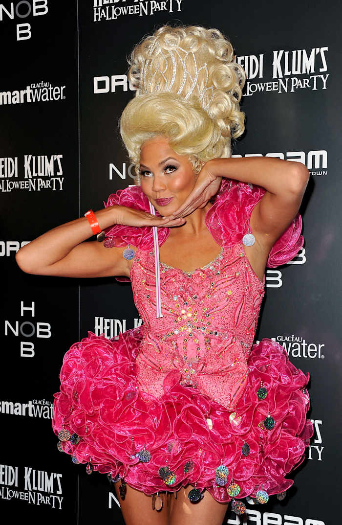 Chrissy Teigen attends Heidi Klum's 12th annual Halloween party.